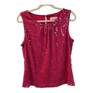 Calvin Klein Fuchsia Sequin Top Size L